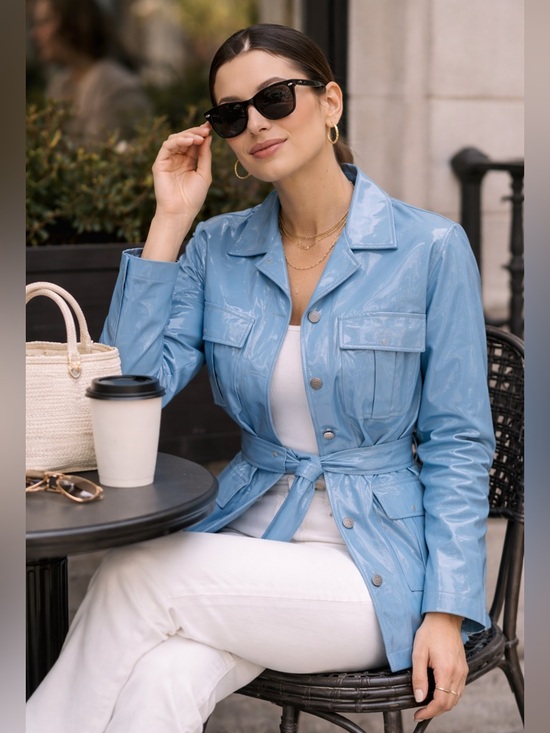 Rails Jackets & Blazers - NWT Rails The Romily Vegan Leather Utility, Safari jacket in Bluestone Size L